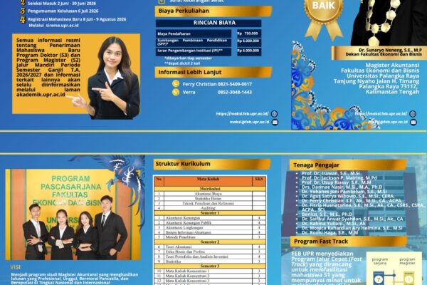 Penerimaan Mahasiswa Baru Program Magister Akuntansi (MAKSI)Fakultas Ekonomi dan Bisnis Universitas Palangka Raya Tahun 2026