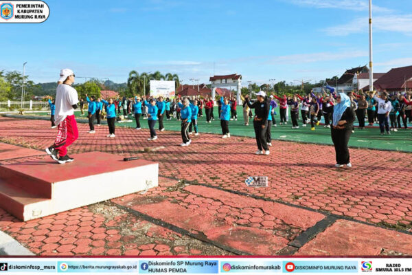 Senam Bersama TP-PKK Kabupaten Murung Raya di Hari Kedua Rakerda