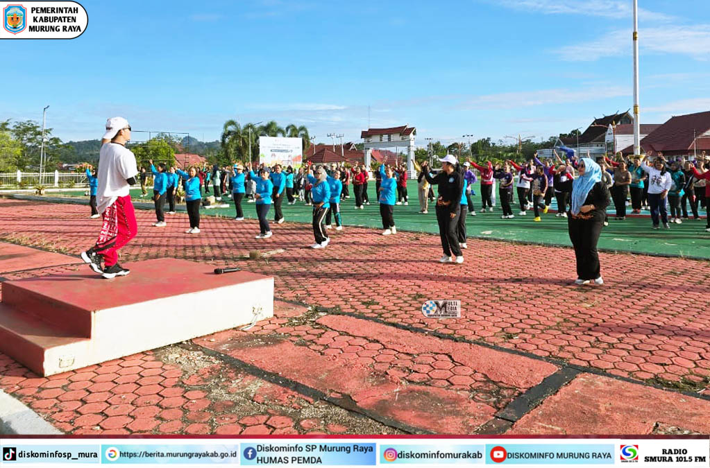 Senam Bersama TP-PKK Kabupaten Murung Raya di Hari Kedua Rakerda