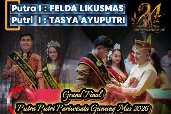 Grand Final Putra Putri Pariwisata Gunung Mas 2026 Berlangsung Meriah, Sepang Sabet Gelar Putra dan Putri Terbaik