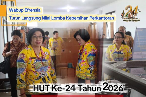 Wabup Efrensia Turun Langsung Nilai Lomba Kebersihan Perkantoran HUT ke-24 Gunung Mas