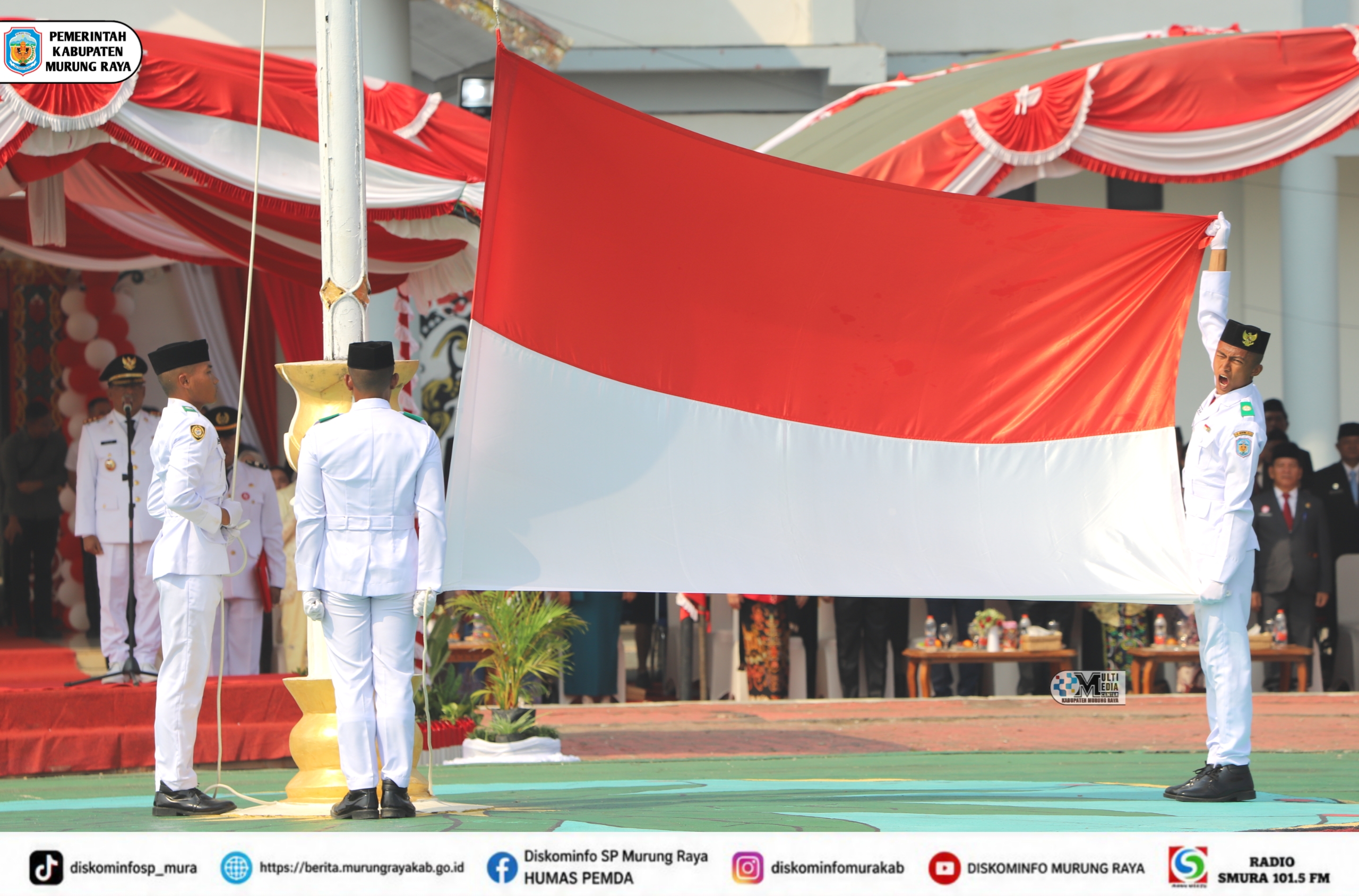 61 Paskibraka Murung Raya Sukses Kibarkan Sang Merah Putih