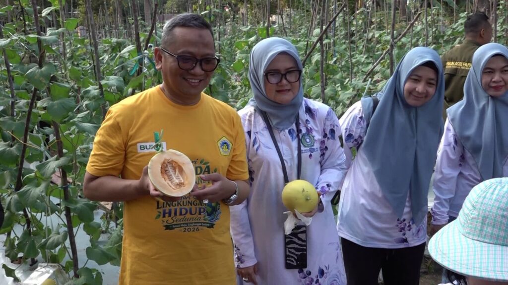 H. Fani & Istri Panen Melon di Kebun PKK, Dorong Ketahanan Pangan Keluarga