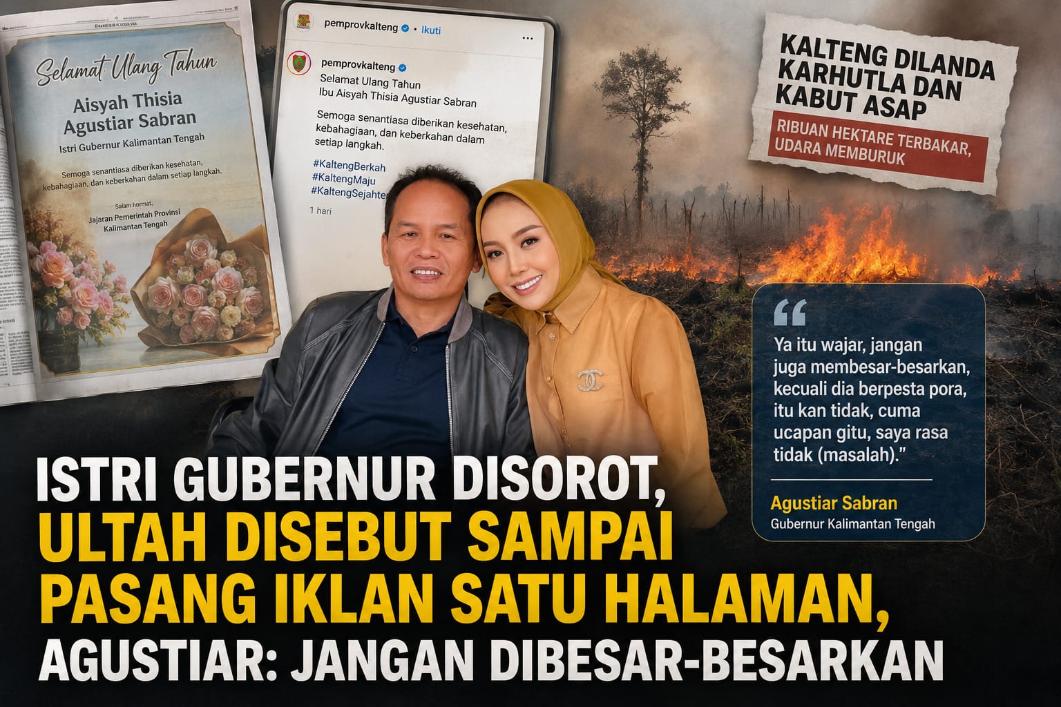 Istri Gubernur Disorot, Ultah Disebut Sampai Pasang Iklan Satu Halaman, Agustiar: Jangan Dibesar-besarkan