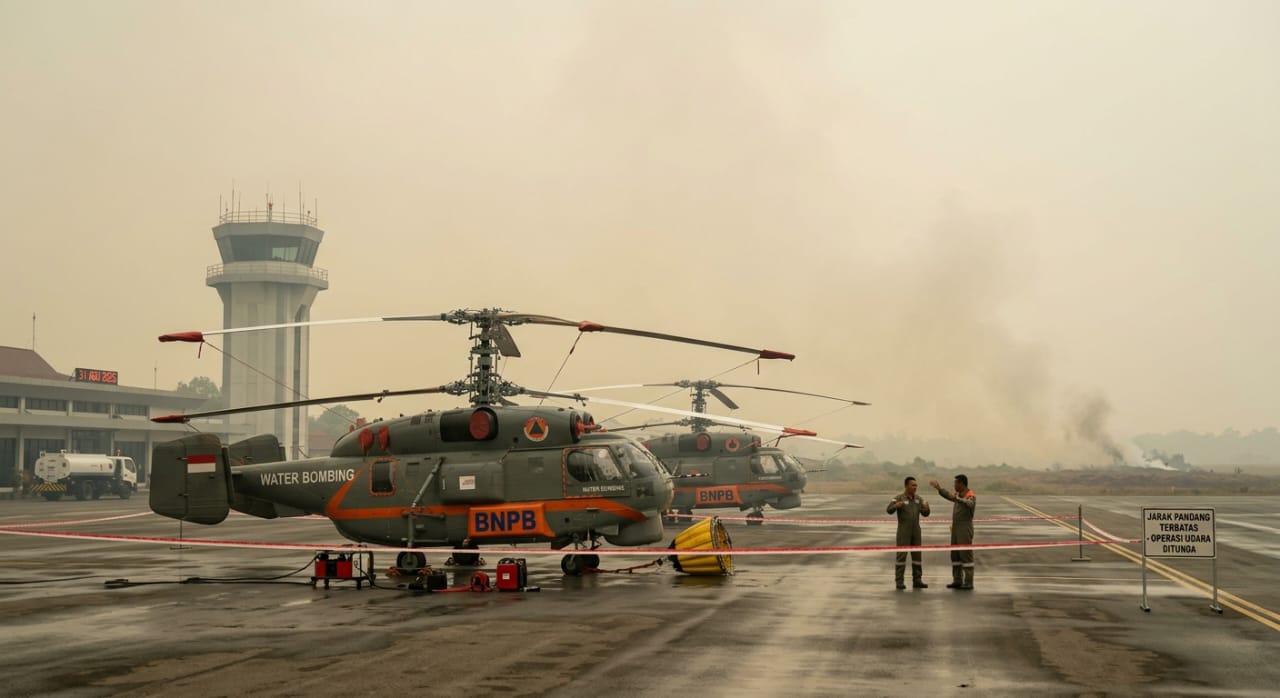 Tiga Hari Langit Palangka Raya Sepi Helikopter Water Bombing, Ini Penyebabnya