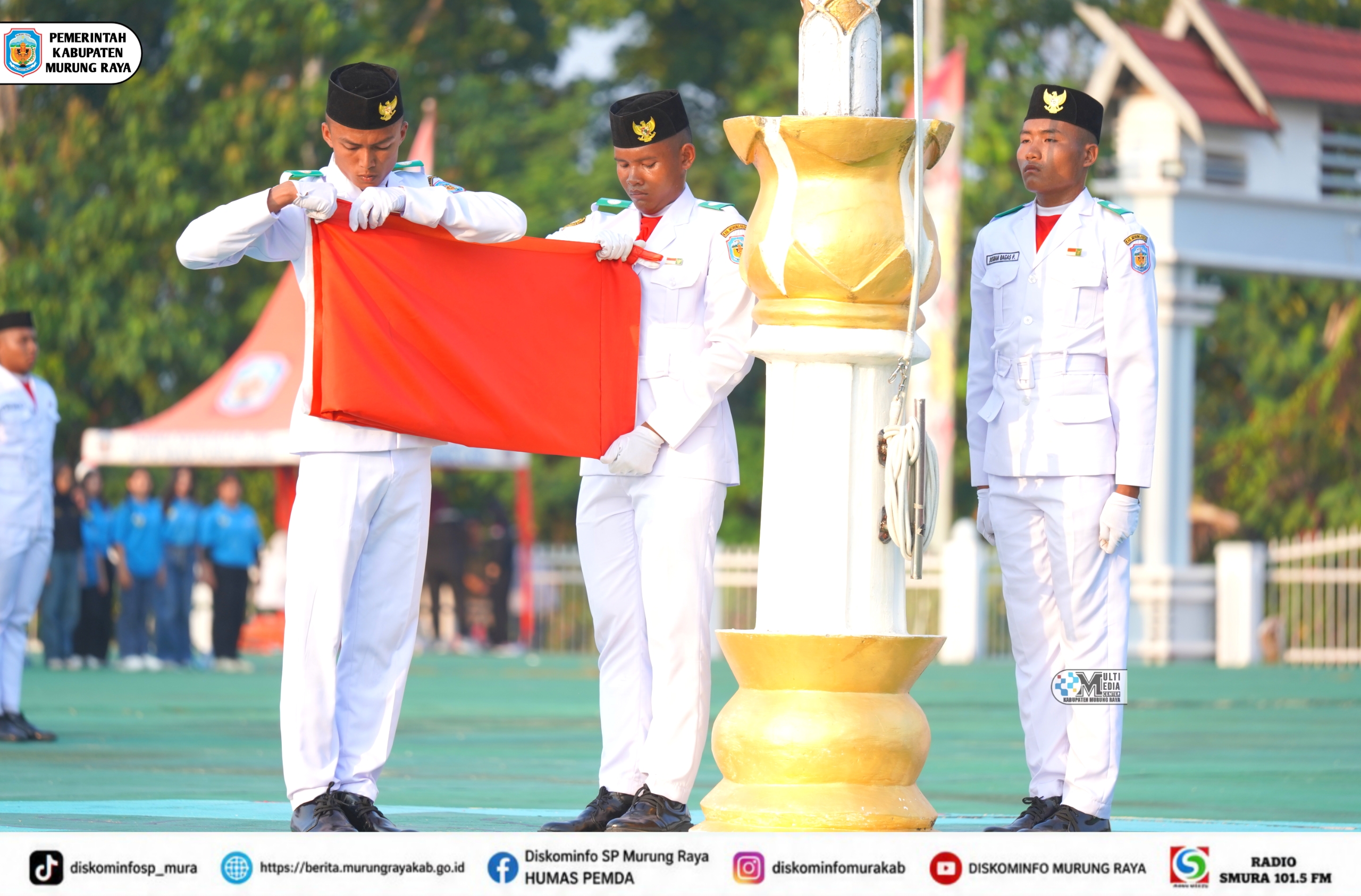 Upacara Penurunan Bendera HUT Ke-81 RI di Murung Raya Berlangsung Khidmat