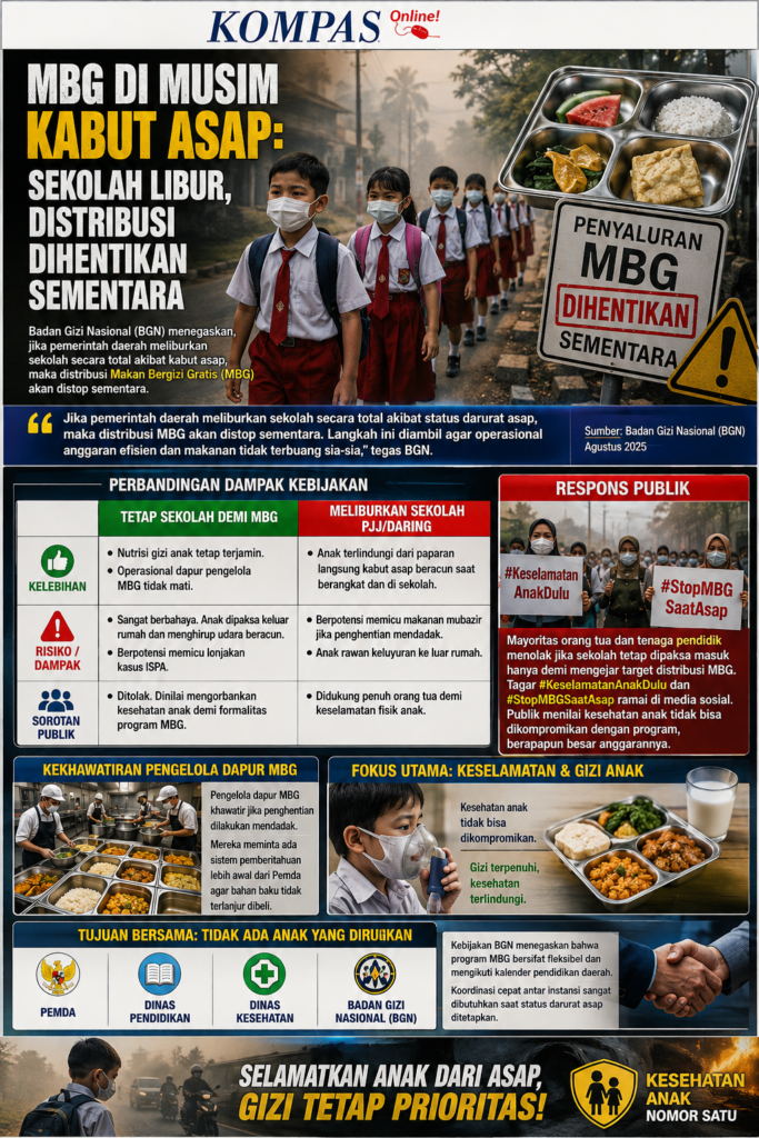 BGN Setop Sementara Distribusi MBG Saat Libur Total Sekolah Akibat Asap | Kebijakan 2026