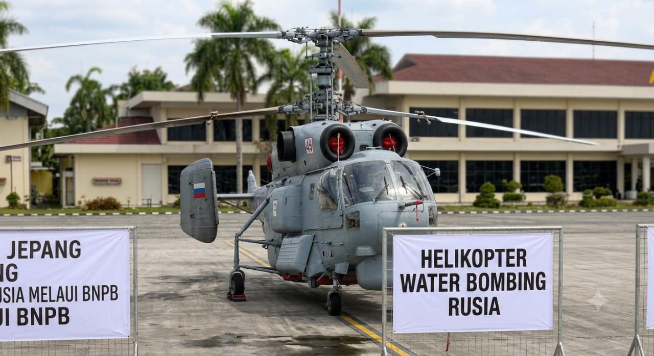 Helikopter Water Bombing Milik Rusia Dikerahkan untuk Karhutla di Kalteng