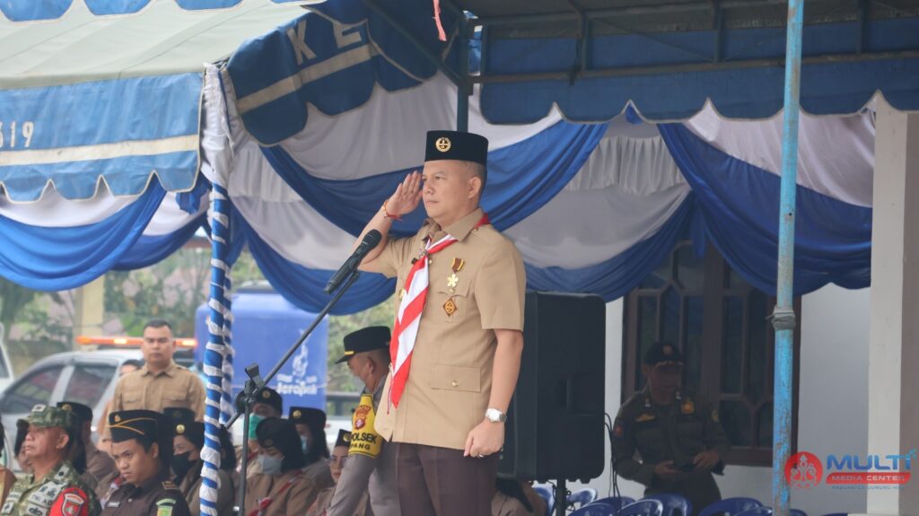 Upacara Hari Pramuka ke-65 di Mihing Raya, Bupati Gumas Bacakan Sambutan Ketua Kwarnas